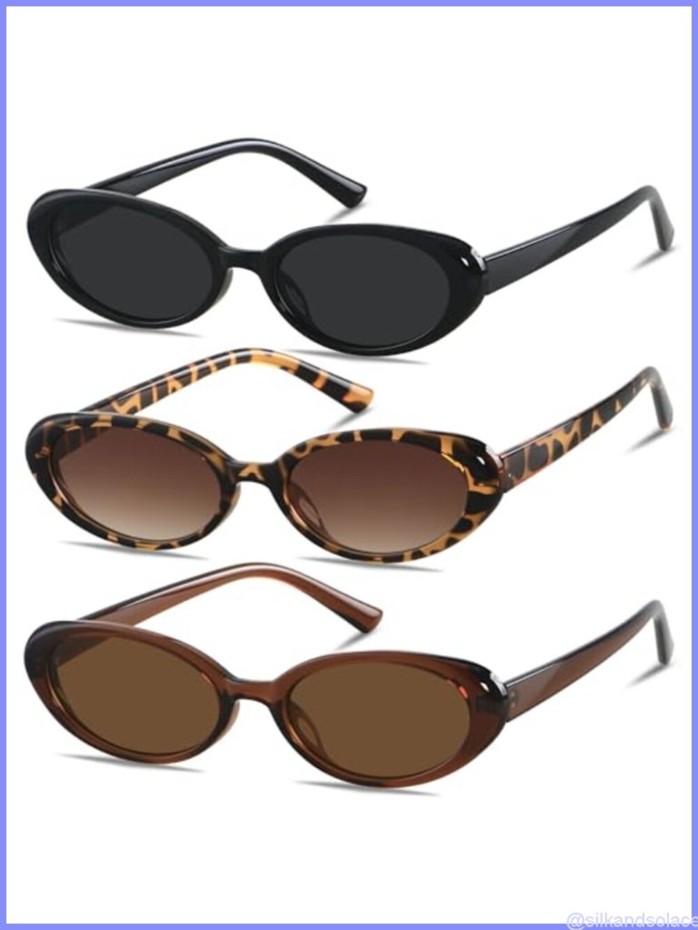 Retro Oval Sunglasses Womens Vintage 90s Chic Small Round UV400